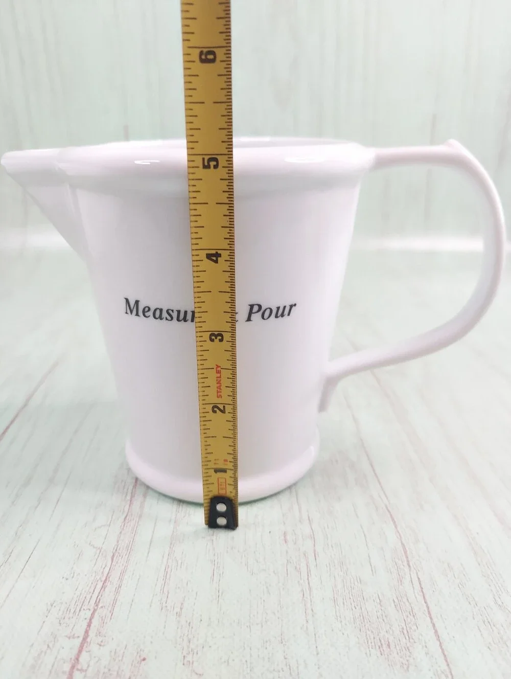 World Market White Ceramic Measure And Pour 2 Cup Pitcher